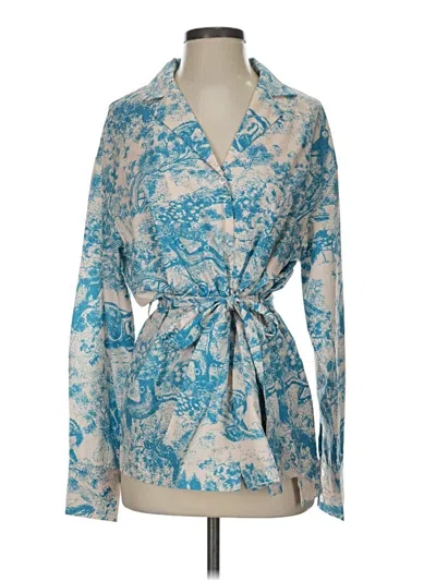 Pre-owned Commense Long Sleeve Blouse In Blue