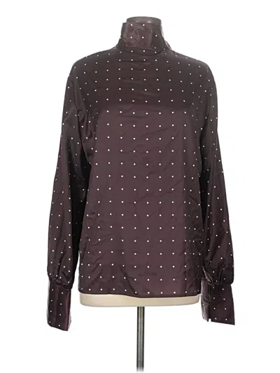 Pre-owned Commense Long Sleeve Blouse In Burgundy