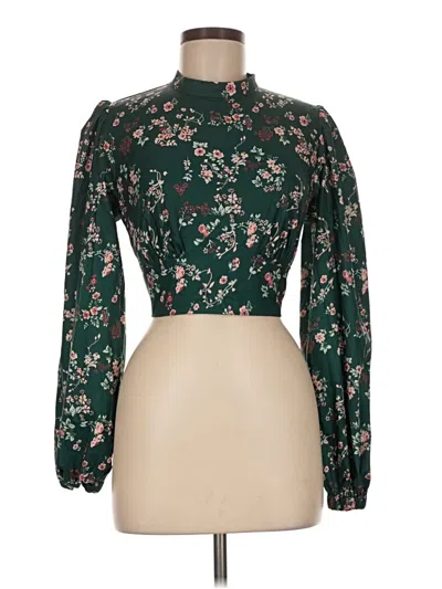 Pre-owned Commense Long Sleeve Blouse In Green