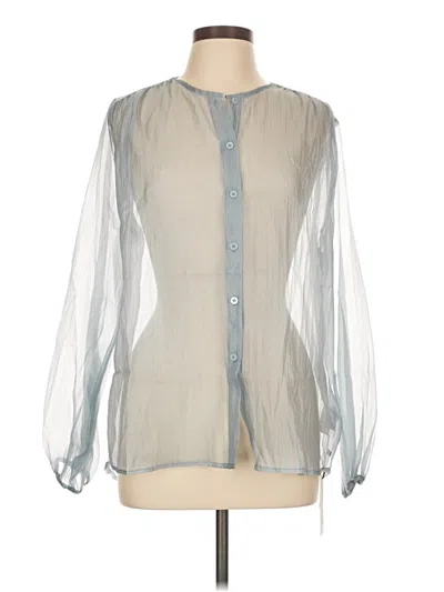 Commense Long Sleeve Blouse In Silver