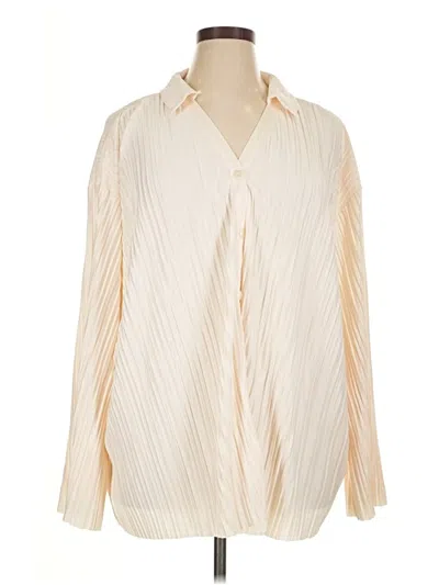 Pre-owned Commense Long Sleeve Blouse In White