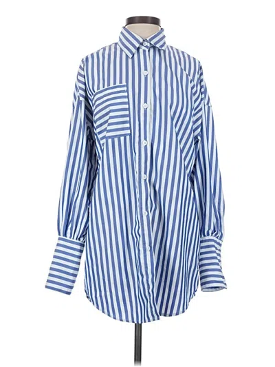 Pre-owned Commense Long Sleeve Button Down Shirt In Blue