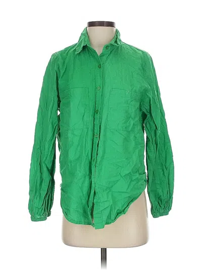 Pre-owned Commense Long Sleeve Button Down Shirt In Green