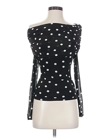 Pre-owned Commense Long Sleeve Top Black One Shoulder Neckline Tops