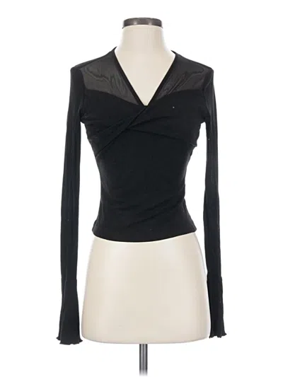 Pre-owned Commense Long Sleeve Top Black Open Neckline Tops