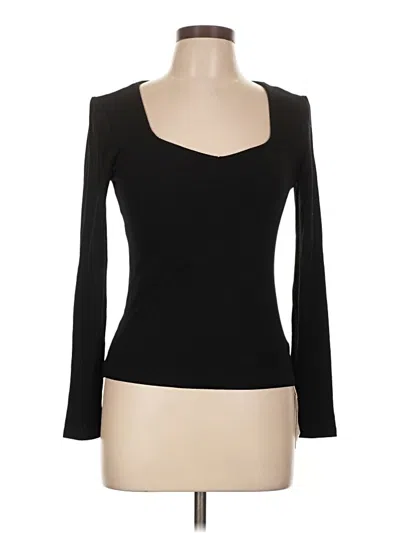 Pre-owned Commense Long Sleeve Top Black Sweetheart Neckline Tops