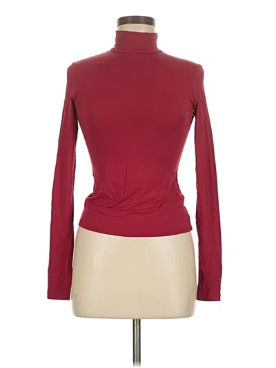 Pre-owned Commense Long Sleeve Top Burgundy Turtleneck Tops