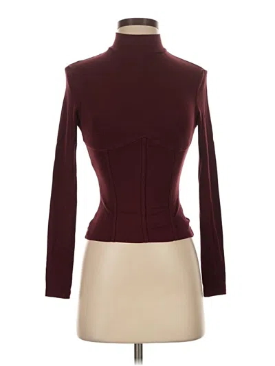 Pre-owned Commense Long Sleeve Top Burgundy Turtleneck Tops