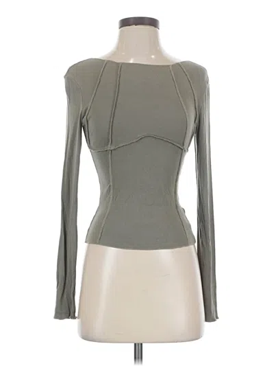 Pre-owned Commense Long Sleeve Top Gray Sweetheart Neckline Tops