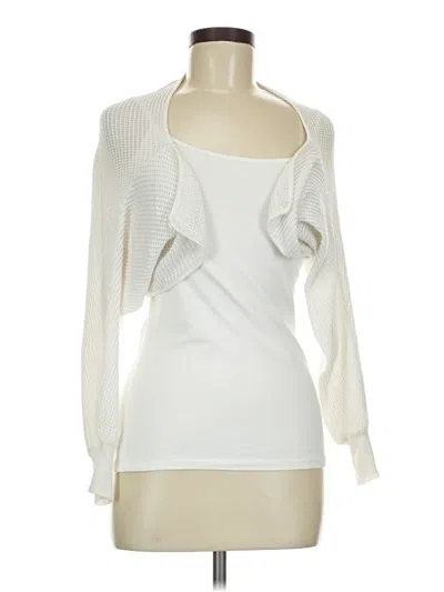 Pre-owned Commense Long Sleeve Top Ivory Square Neckline Tops
