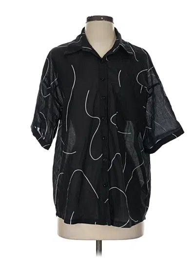 Pre-owned Commense Short Sleeve Blouse In Black