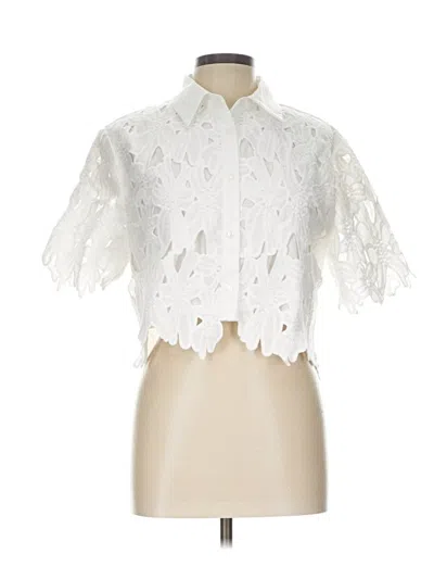 Pre-owned Commense Short Sleeve Blouse In White