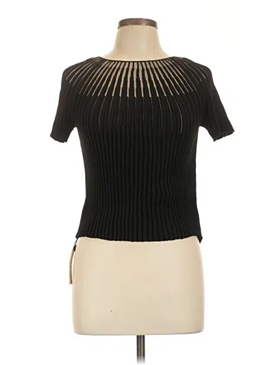 Commense Short Sleeve Top Black Keyhole Neckline Tops