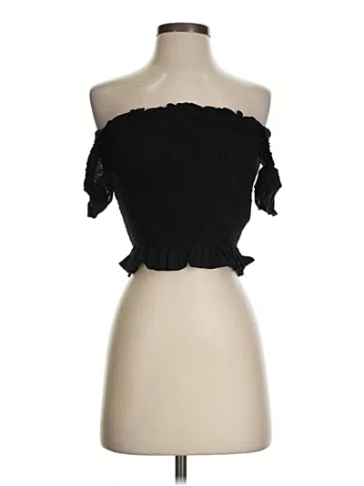 Commense Sleeveless Top Black Strapless Neckline Tops