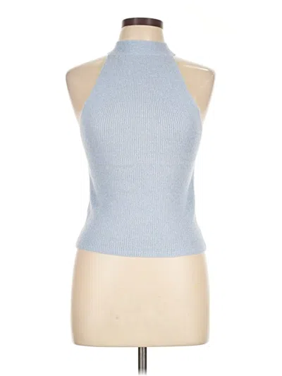 Pre-owned Commense Sleeveless Top Blue Halter Neckline Tops