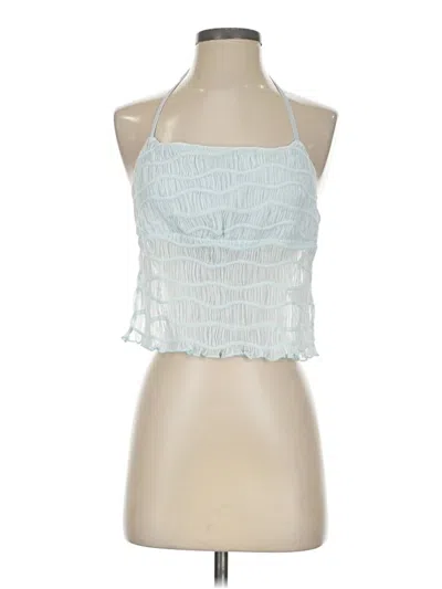 Pre-owned Commense Sleeveless Top Blue Halter Neckline Tops