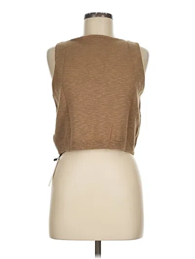 Pre-owned Commense Sleeveless Top Brown Halter Neckline Tops