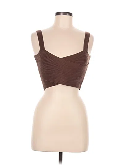 Pre-owned Commense Sleeveless Top Brown Sweetheart Neckline Tops