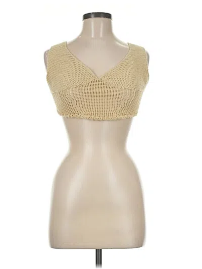 Pre-owned Commense Sleeveless Top Gold Sweetheart Neckline Tops