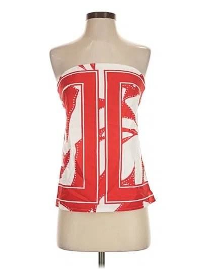 Pre-owned Commense Sleeveless Top Red Strapless Neckline Tops