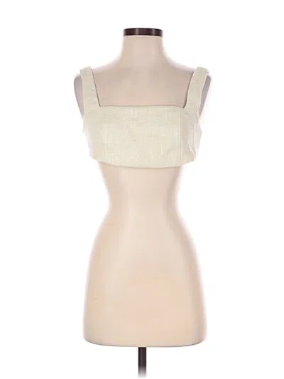 Pre-owned Commense Sleeveless Top Tan Square Neckline Tops