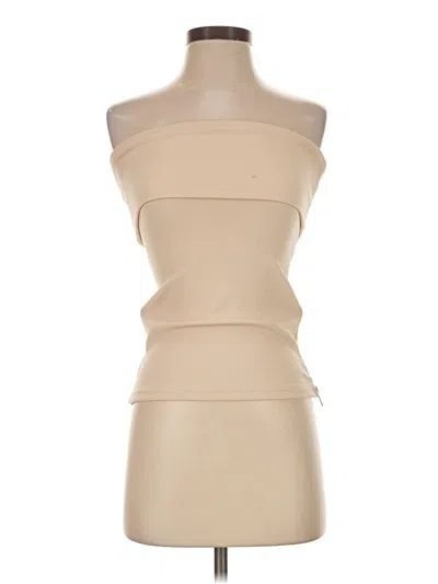 Pre-owned Commense Sleeveless Top Tan Strapless Neckline Tops