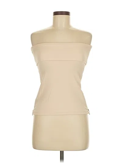 Pre-owned Commense Sleeveless Top Tan Strapless Neckline Tops In Brown