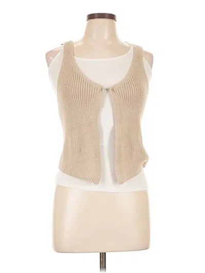 Pre-owned Commense Sleeveless Top Tan Sweetheart Neckline Tops In Brown