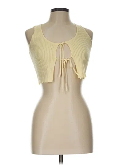 Pre-owned Commense Sleeveless Top Yellow Halter Neckline Tops