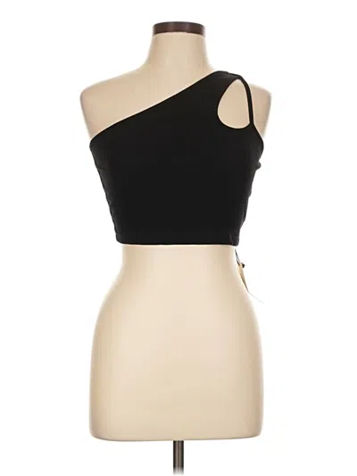 Commense Tank Top Black One Shoulder Neckline Tops
