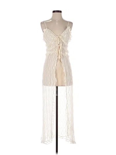 Pre-owned Commense Tank Top Ivory Plunge Neckline Tops