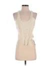Commense Tank Top Ivory Solid Pattern Crew Neck Tops In Ivory