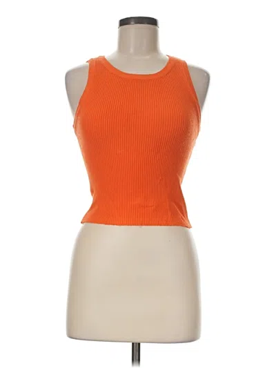 Pre-owned Commense Tank Top Orange Halter Neckline Tops