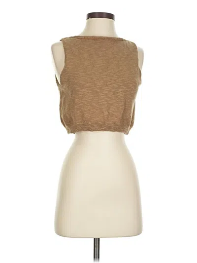 Pre-owned Commense Tube Top Brown Strapless Neckline Tops