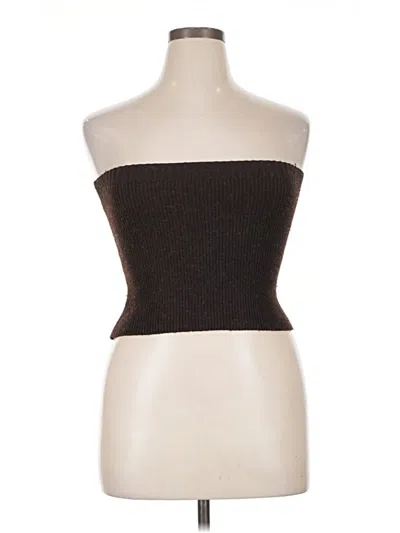 Pre-owned Commense Tube Top Brown Strapless Neckline Tops