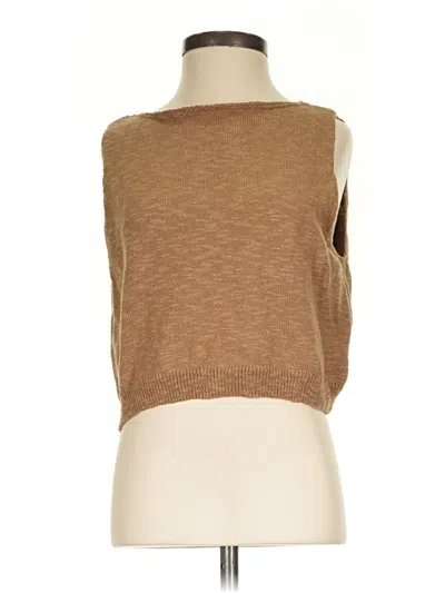 Pre-owned Commense Tube Top Brown Strapless Neckline Tops