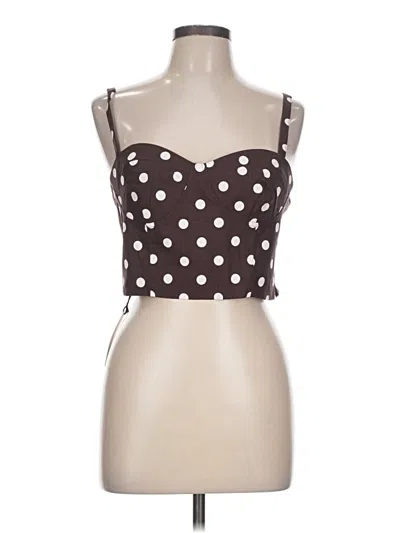 Pre-owned Commense Tube Top Brown Strapless Neckline Tops