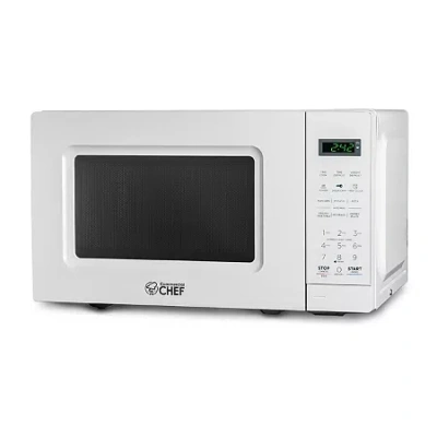 Commercial Chef 0.7 Cu. Ft. Countertop Microwave With Digital Display White Microwave With 10 Power Levels