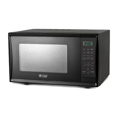 Commercial Chef 1.1 Cu. Ft. Countertop Microwave With Digital Display Black Microwave & 10 Power Levels