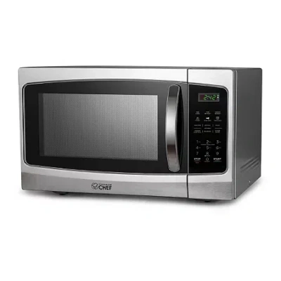 Commercial Chef 1.3 Cu. Ft. Countertop Stainless Steel Microwave With Digital Display & 10 Power Levels In Silver