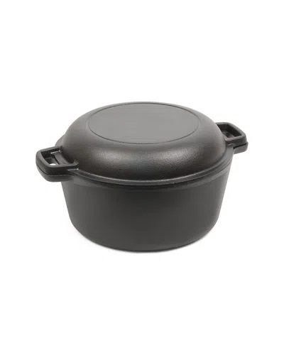 Commercial Chef 5qt Dutch Oven With Skillet Lid In Black