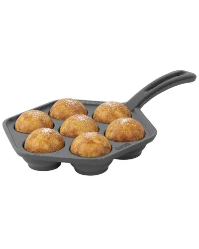 Commercial Chef Cast Iron Danish Aebleskiver Pan In Gray