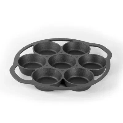 Commercial Chef Chci Series  Cast Iron Biscuit Pan, Pre-seasoned Cast Iron Cookware For Muffins & Sco In Black