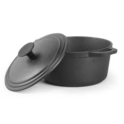 Commercial Chef Chci Series  Cast Iron Dutch Oven In Black