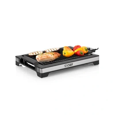 Commercial Chef Chk Series  Indoor Grill For Countertop Electric Grill With Adjustable Temperature Co In Stainless Steel;black