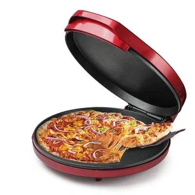 Commercial Chef Chk Series  Pizza Maker With Variable Temperature, 12-inch, Red