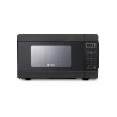 Commercial Chef Chm Series  0.9 Cu Ft Microwave With 10 Power Levels, Push Button Microwave In Black