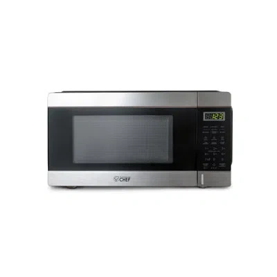Commercial Chef Chm Series  1.1 Cu Ft Microwave With 10 Power Levels, Stainless Steel In Stainless Steel;black