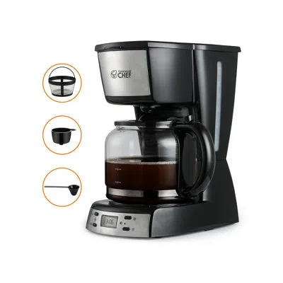 Commercial Chef Chm Series  12 Cup Digital Programmable Coffee Maker – Black/stainless