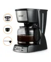 COMMERCIAL CHEF COFFEE MAKER WITH NYLON COFFEE FILTER, DIGITAL 12 CUP COFFEE MAKER WITH GLASS POT AND HANDLE, PROGRA